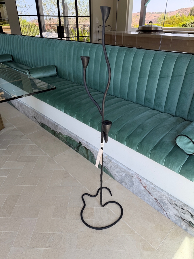 Crate & Barrel Sacré Black Metal Floor Taper Candle Holder By Athena Calderone 50'H Retail $199 [Photo 4]