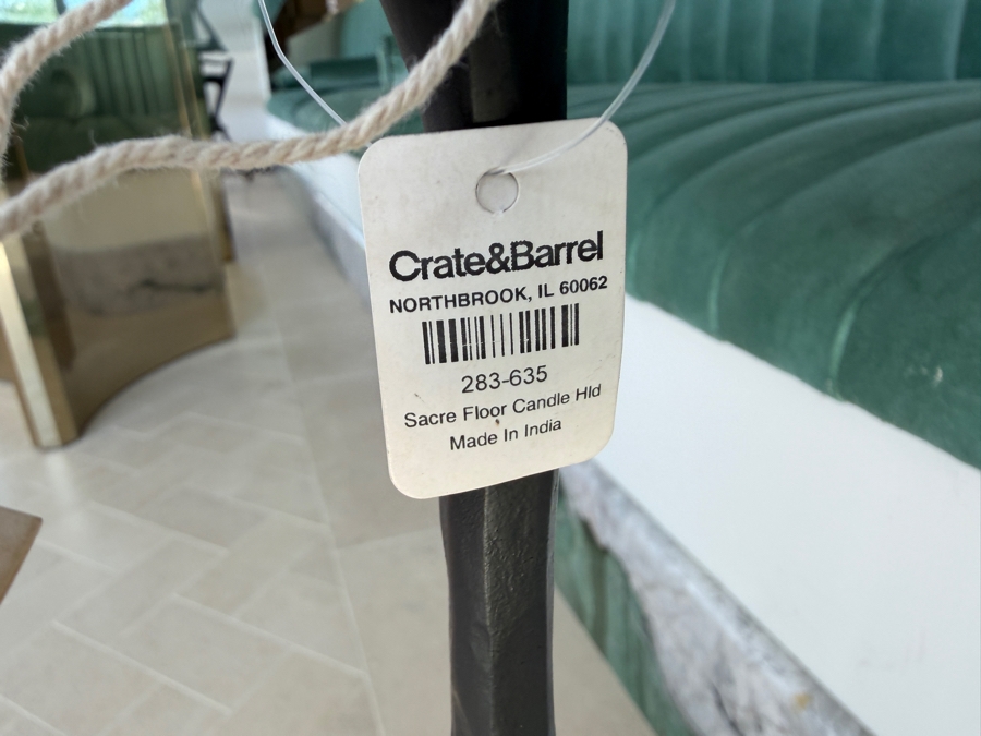 Crate & Barrel Sacré Black Metal Floor Taper Candle Holder By Athena Calderone 50'H Retail $199 [Photo 5]