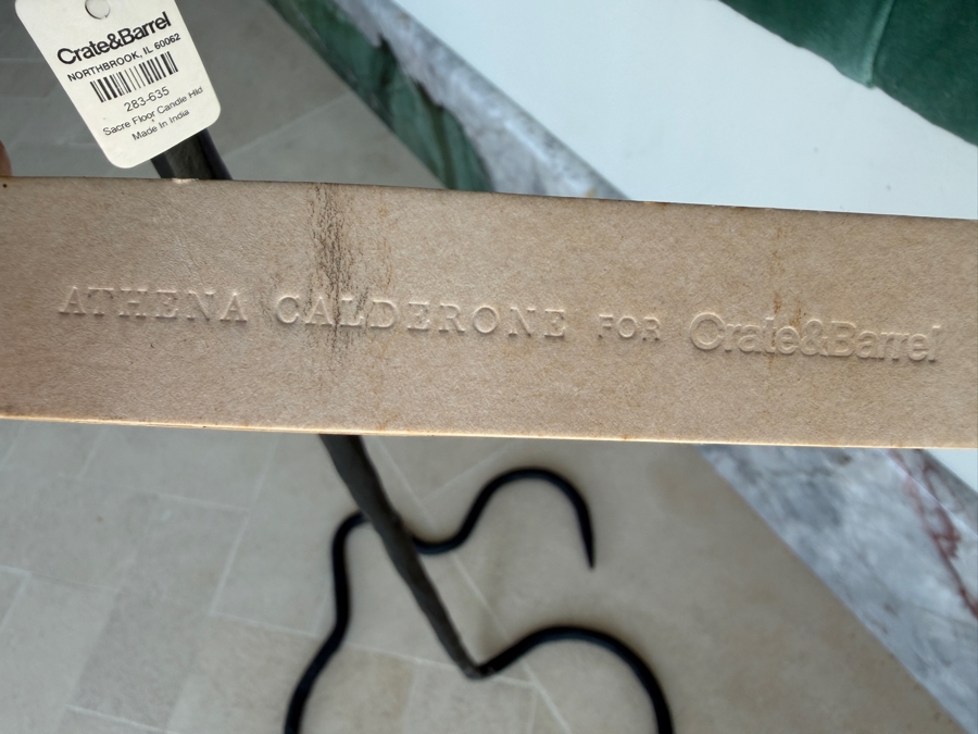 Crate & Barrel Sacré Black Metal Floor Taper Candle Holder By Athena Calderone 50'H Retail $199 [Photo 6]
