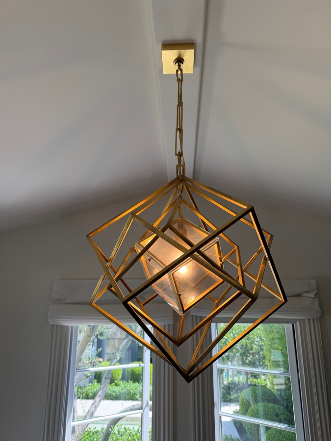 Kelly Wearstler Cubist Small Chandelier In Gild 22.5'W X 25.75'- 42'H Retail $1,699 [Photo 4]
