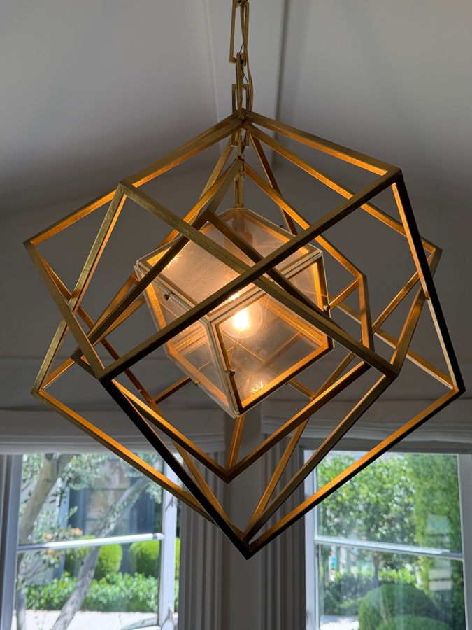Kelly Wearstler Cubist Small Chandelier In Gild 22.5'W X 25.75'- 42'H Retail $1,699 [Photo 5]