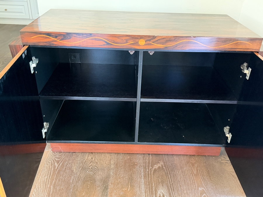Vintage Century Furniture Art Deco Style Inlaid Rosewood And Satinwood Flared Two Door Commode 48.5W X 21D X 30H Retail $3,750 [Photo 7]