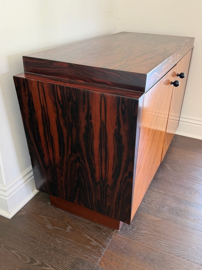 Vintage Century Furniture Art Deco Style Inlaid Rosewood And Satinwood Flared Two Door Commode 48.5W X 21D X 30H Retail $3,750 [Photo 6]