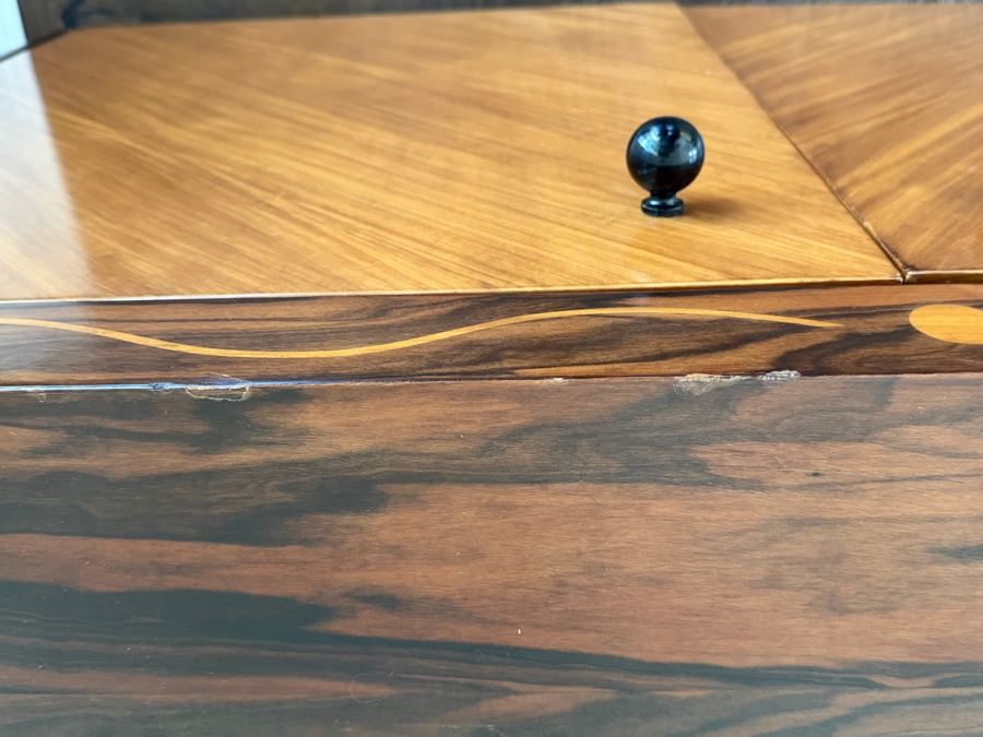 Vintage Century Furniture Art Deco Style Inlaid Rosewood And Satinwood Flared Two Door Commode 48.5W X 21D X 30H Retail $3,750 [Photo 8]