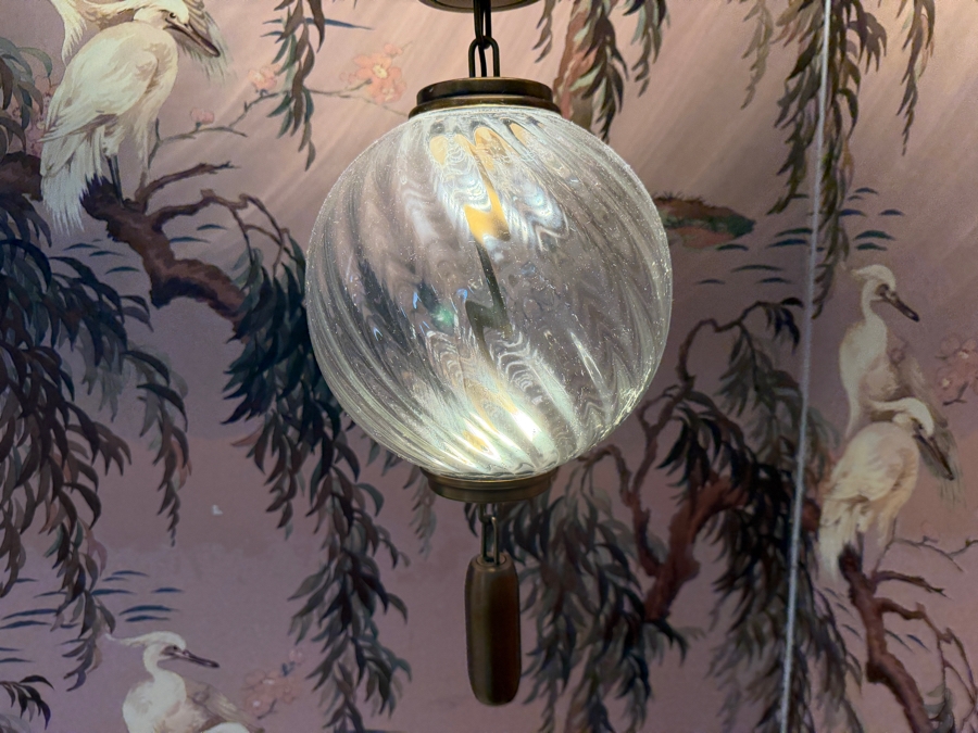 Pair Of CB2 Modern Hand-Blown Swirl Glass Two-Tier Integrated LED Statement Pendant Lights 15W X Up To 60H [Photo 4]