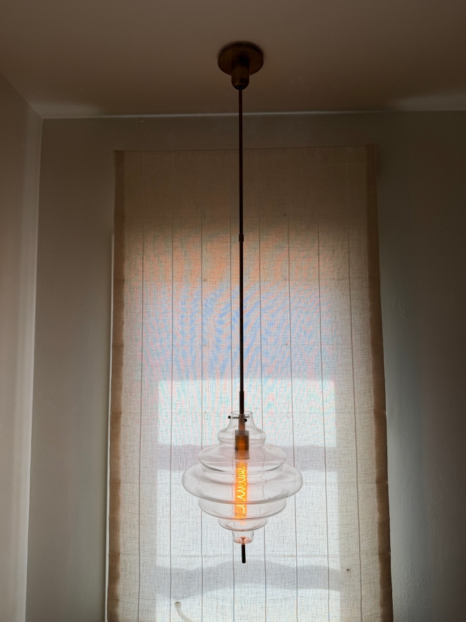 Kelly Wearstler Tableau Large Pendant in Burnished Brass and Glass 12'W X 53'L