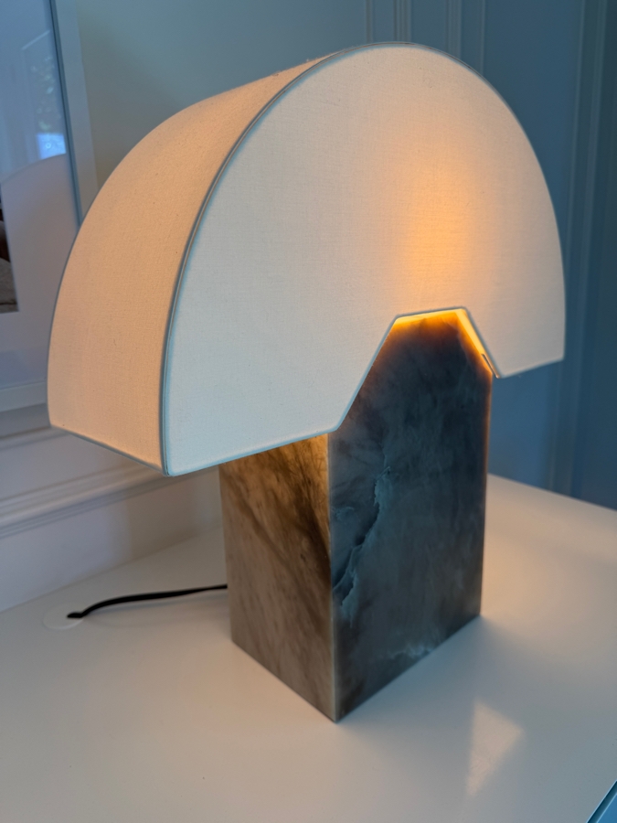 Edna Table Lamp in the Tobacco Alabaster Finish by French-Spanish Design Studio Simone & Marcel 19'H Retails $1,600 [Photo 4]