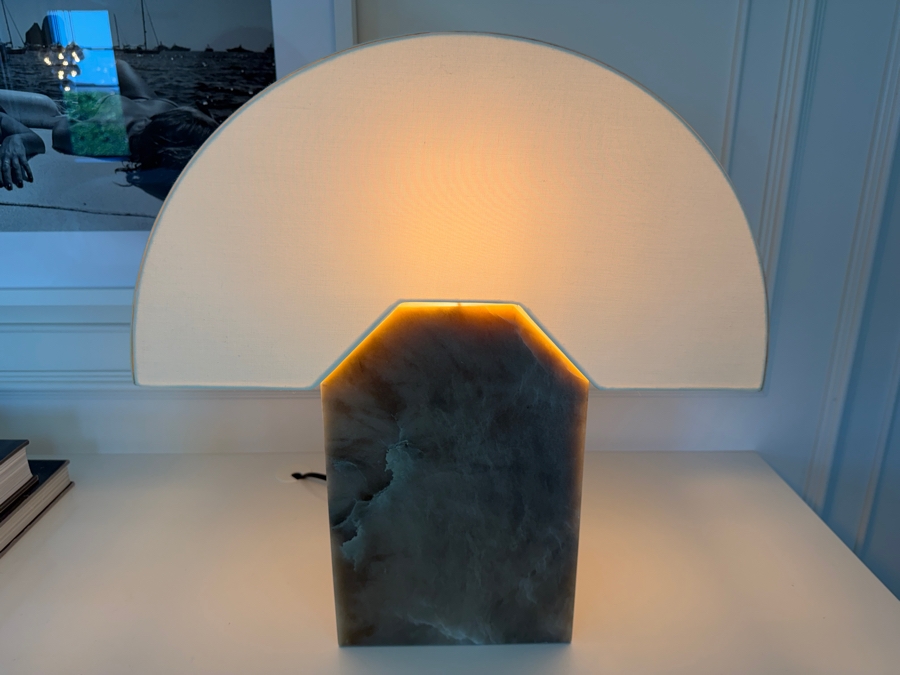 Edna Table Lamp in the Tobacco Alabaster Finish by French-Spanish Design Studio Simone & Marcel 19'H Retails $1,600 [Photo 2]