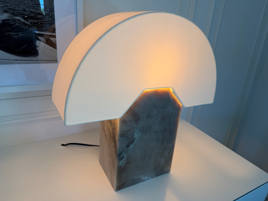 Edna Table Lamp in the Tobacco Alabaster Finish by French-Spanish Design Studio Simone & Marcel 19'H Retails $1,600 [Photo 3]