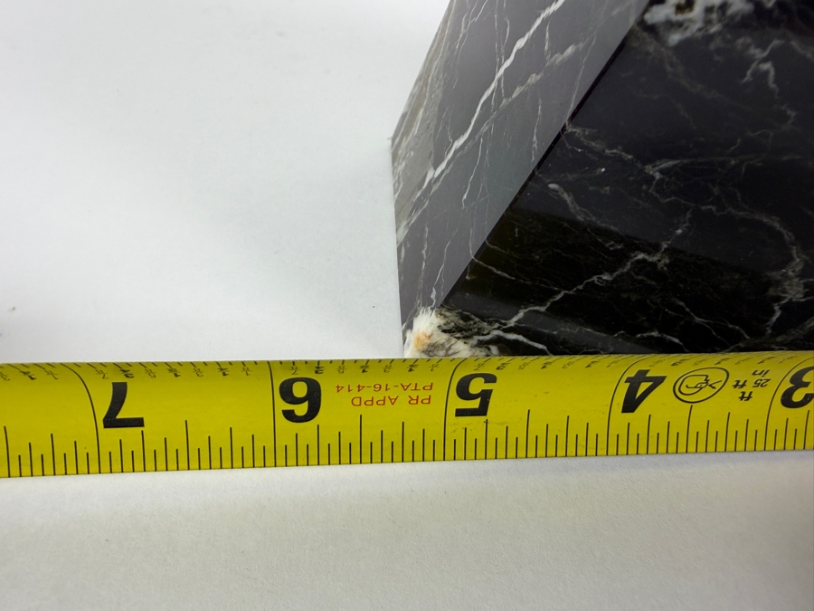 Polished Black & White Marble Geometric Bookends by Bey-Berk International 5.25'W X 6'H [Photo 7]