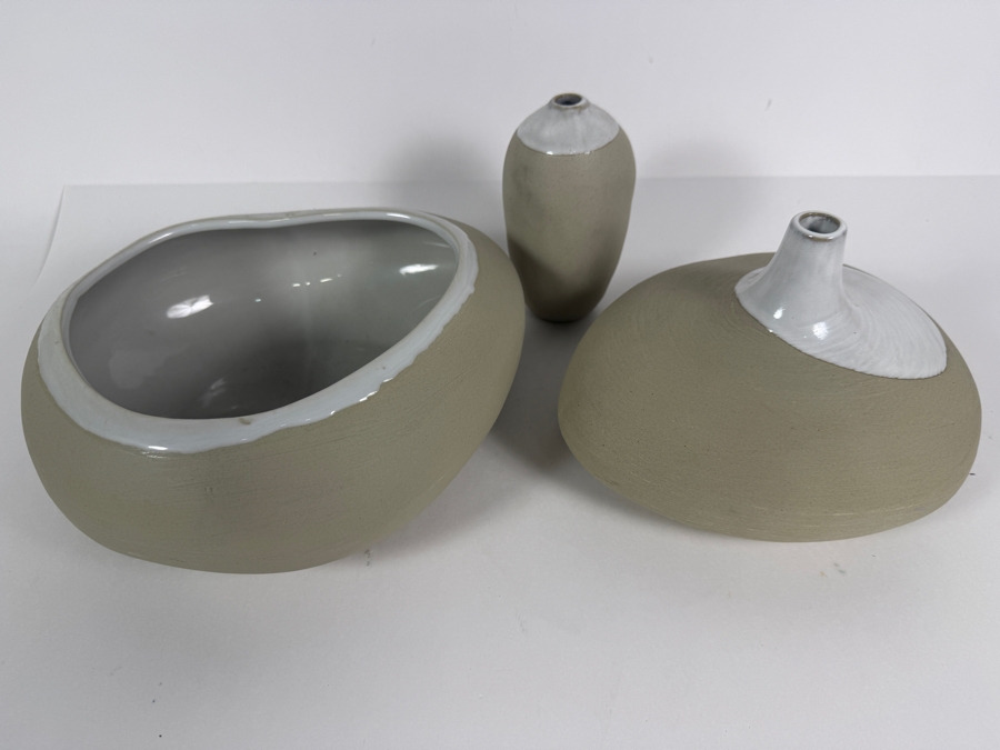 Set of (3) Ceramic Vases 4'H - 6'H [Photo 3]