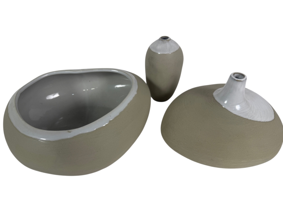 Set of (3) Ceramic Vases 4'H - 6'H