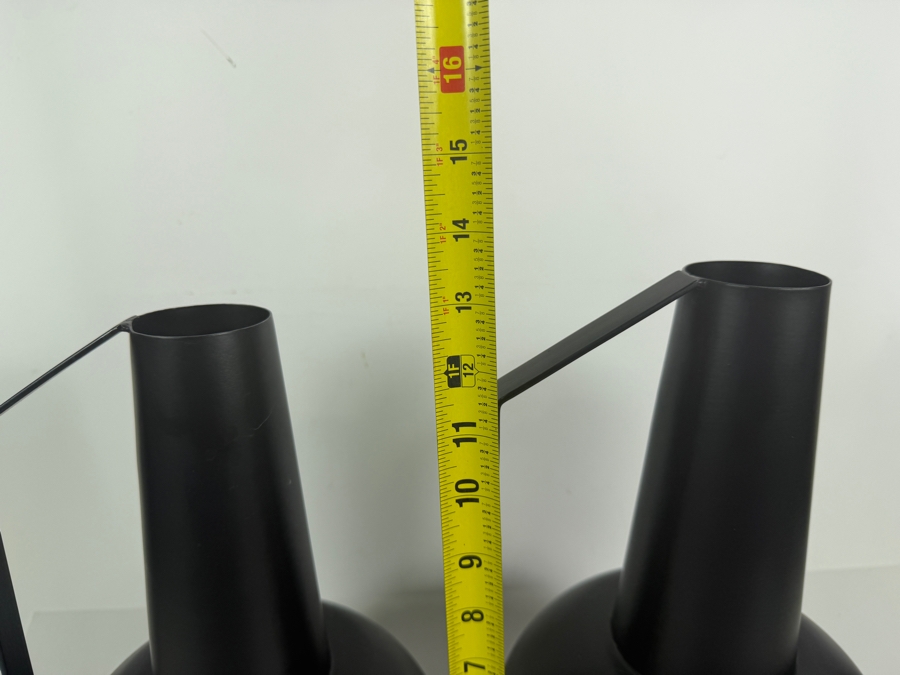 Pair of Matte Black Iron Aleta Vases from Four Hands 13'H [Photo 4]