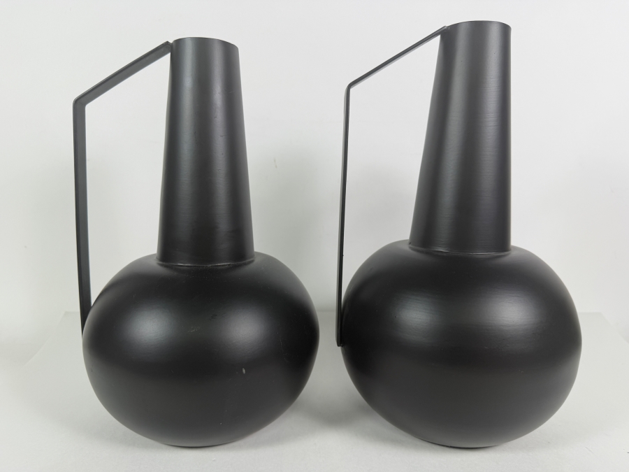 Pair of Matte Black Iron Aleta Vases from Four Hands 13'H [Photo 2]