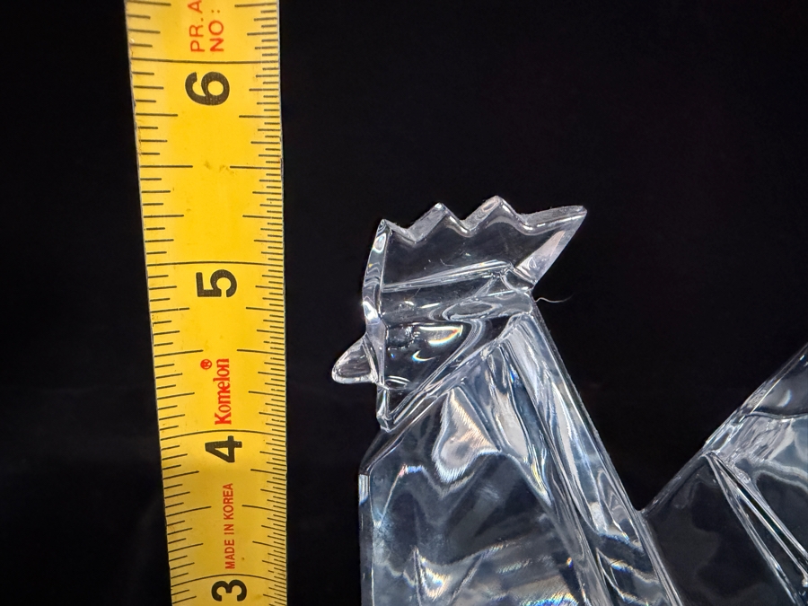 Baccarat Crystal Origami Rooster Figurine 6'W X 4.25'D X 5.25'H Retails $630 [Photo 9]