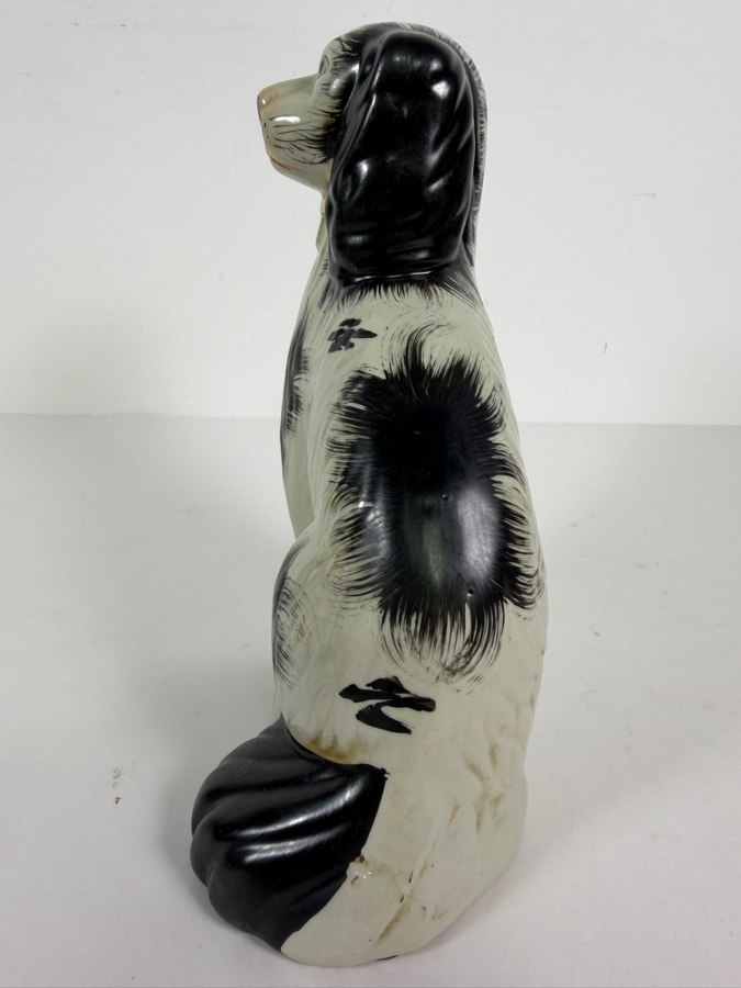 Ceramic Black-and-White Staffordshire Spaniel Dog 6.5W X 4D X 9H [Photo 6]