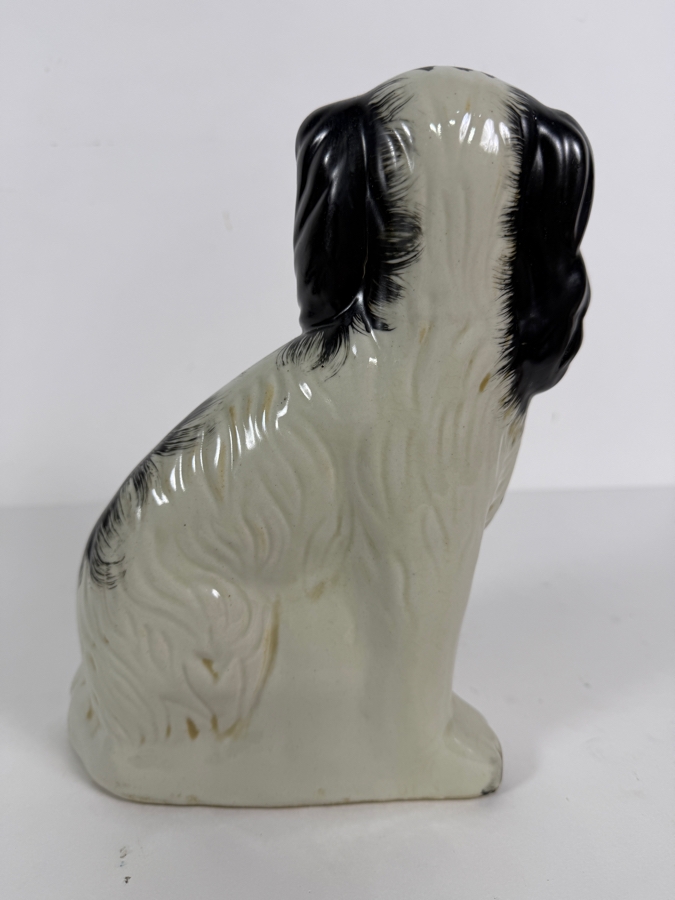 Ceramic Black-and-White Staffordshire Spaniel Dog 6.5W X 4D X 9H [Photo 4]
