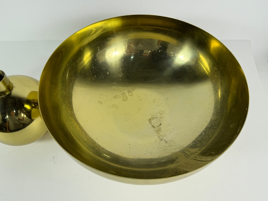 Brass Williams-Sonoma Footed Bowl 6.25'H and Brass Vase 6'H [Photo 3]