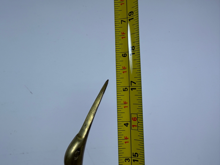 Vintage Brass Crane Candle Holder 17'H [Photo 5]