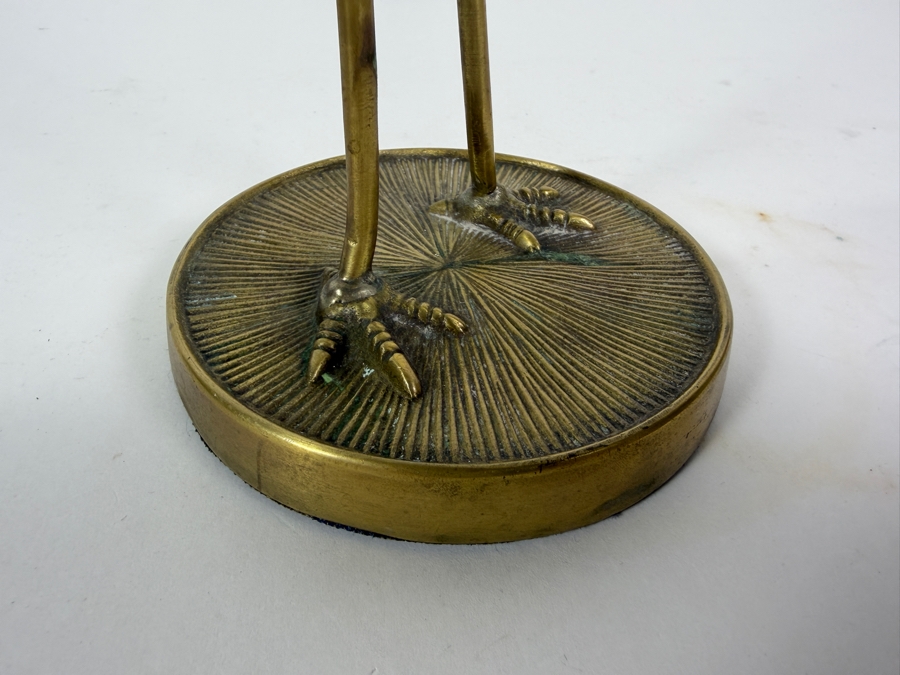 Vintage Brass Crane Candle Holder 17'H [Photo 4]