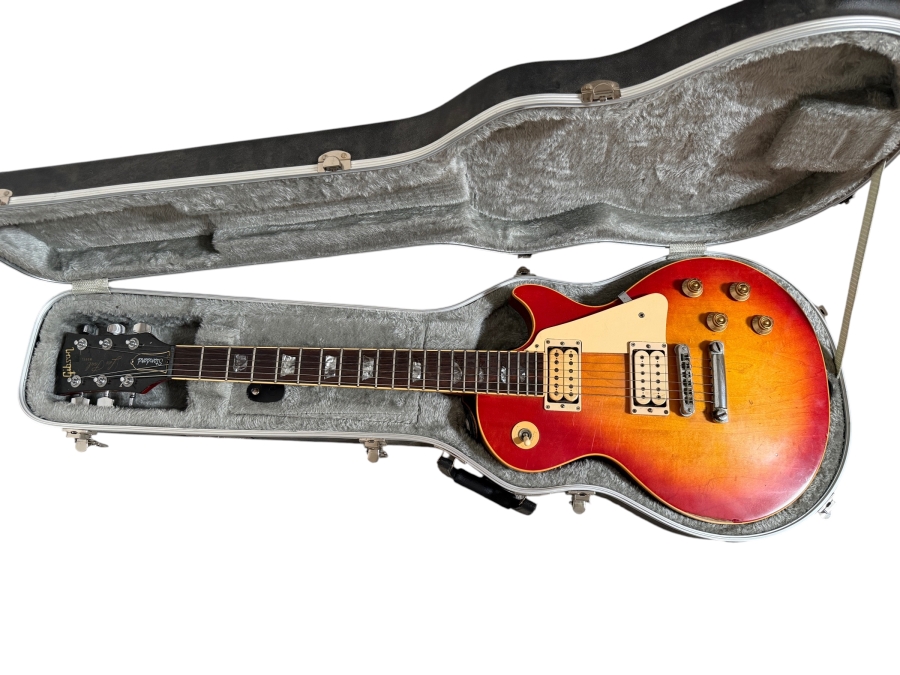 Vintage 1975 Gibson Les Paul Deluxe Standard Electric Guitar - Back Autographed by Lemmy from Motorhead and a Faded John Fogerty of CCR Autograph from Wade Norton's Personal Collection - This Guitar Has Been Used on Many Records and Shows