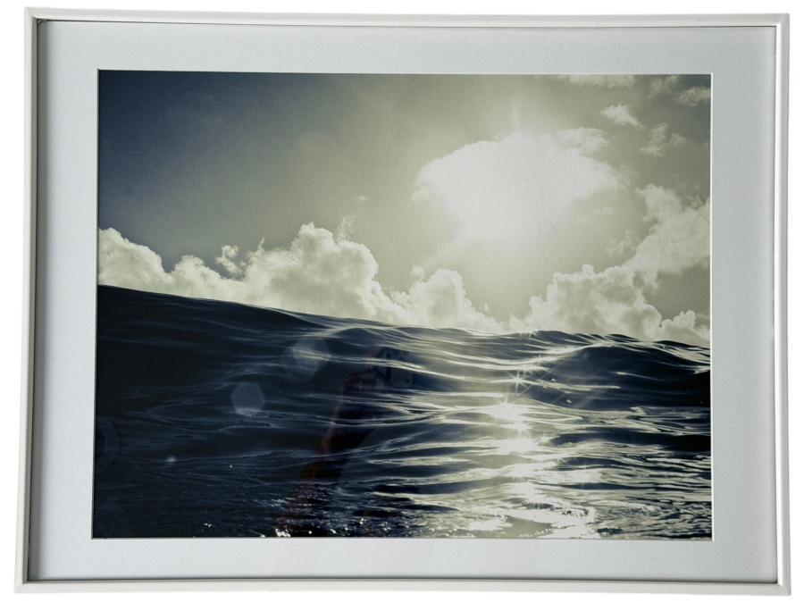 Framed Coastal Ocean Waves Print Framed 24' X 18.5'