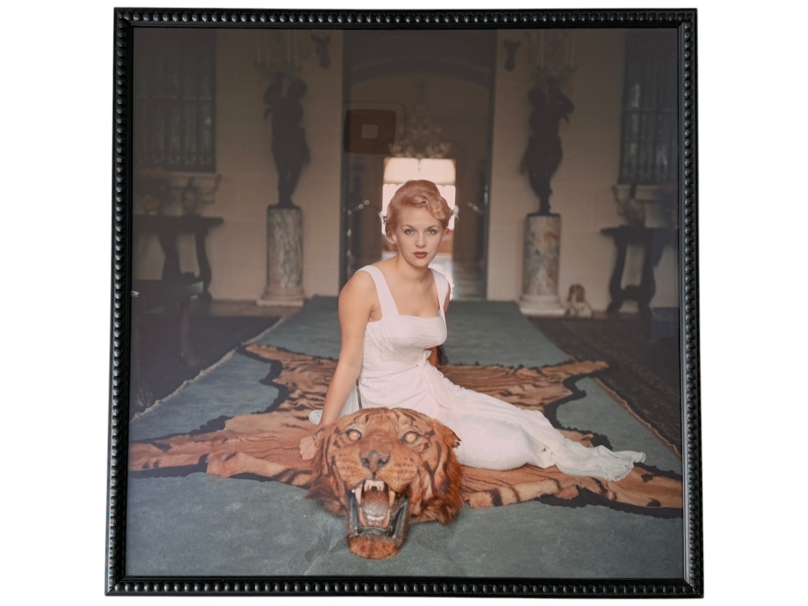 Renowned American Photographer Slim Aarons Beauty and the Beast (1959) Featuring Lady Daphne Cameron 38' X 38'