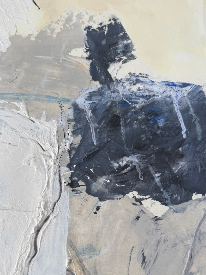 Walter Redondo (b. 1958, San Diego) Original Mixed-Media Abstract Painting on Paper 32' X 40' Framed 37' X 45' [Photo 5]