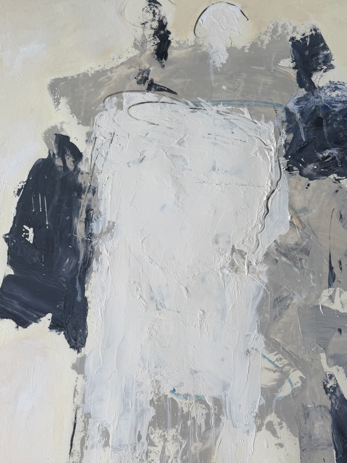 Walter Redondo (b. 1958, San Diego) Original Mixed-Media Abstract Painting on Paper 32' X 40' Framed 37' X 45' [Photo 4]