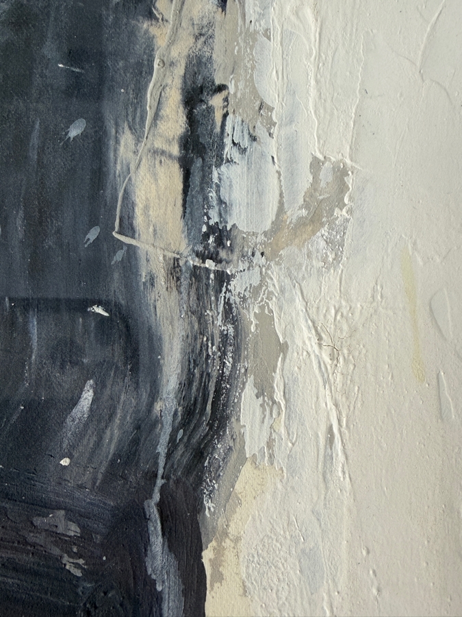 Walter Redondo (b. 1958, San Diego) Original Mixed-Media Abstract Painting on Paper 32' X 40' Framed 37' X 45' [Photo 10]