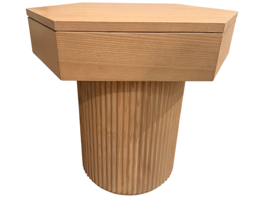 Wooden Pedestal Nightstand with Drawer 24'W X 18'D X 22'H