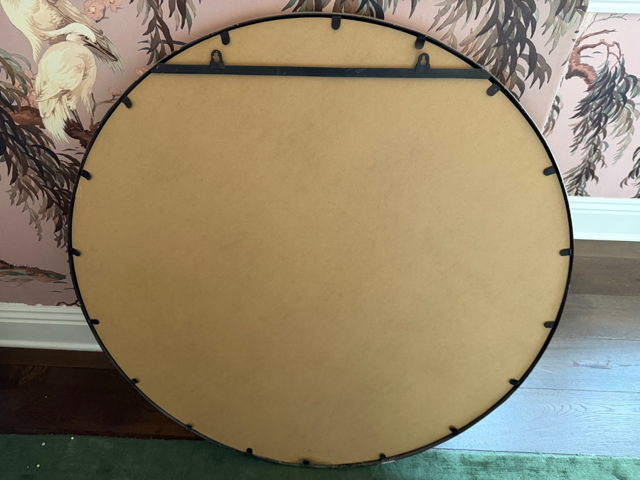 Gilt Metal Round Beveled Glass Wall Mirror 40'R [Photo 4]