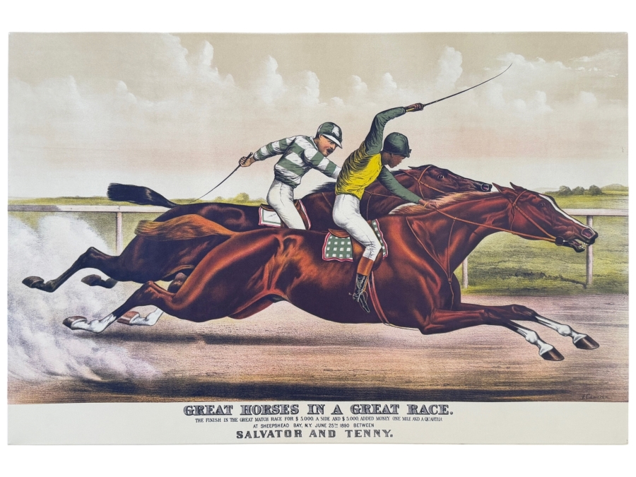 Great Horses in a Great Race Canvas Print 30 X 20