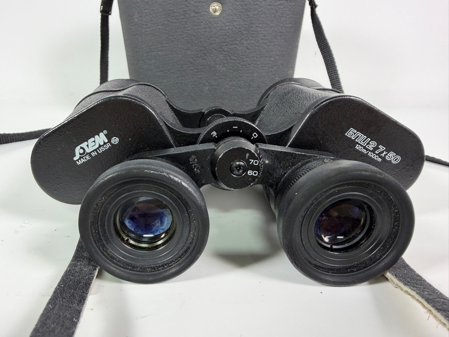 Vintage USSR Somz Binoculars 7X Magnification X 50mm Objective Lens Diameter [Photo 3]