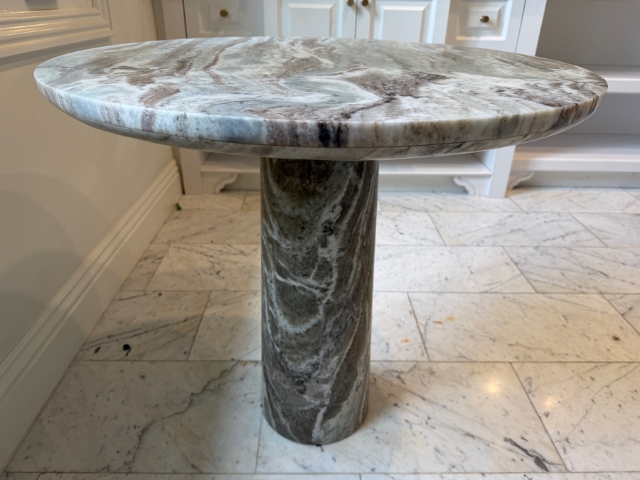 Babylon 30' Round Torrento Grey Marble Bistro Table 29H [Photo 3]