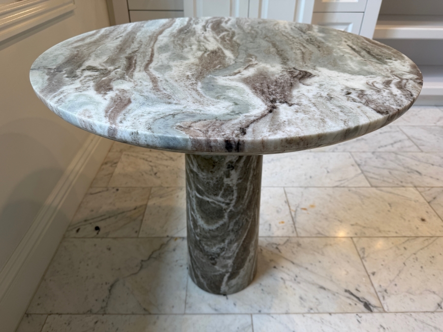 Babylon 30' Round Torrento Grey Marble Bistro Table 29H [Photo 2]