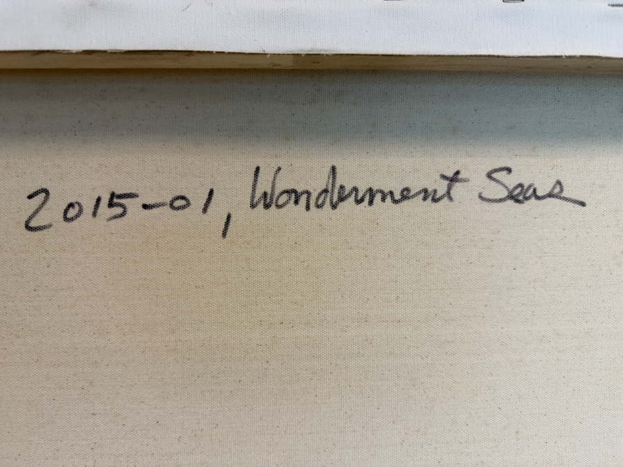 Gerrit Greve (1948-2024, Cardiff by the Sea, CA) Original Acrylic Painting On Canvas Titled 'Wonderment Seas' 2015 Signed Verso 60 X 40 Estimate $2,400 - $3,000 [Photo 7]