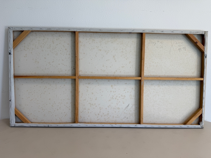 Gerrit Greve (1948-2024, Cardiff by the Sea, CA) Original Acrylic Sand Painting On Canvas Titled 'Elegy #15' 1994 Signed Verso 60 X 30 Estimate $1,800 - $2,100 [Photo 8]