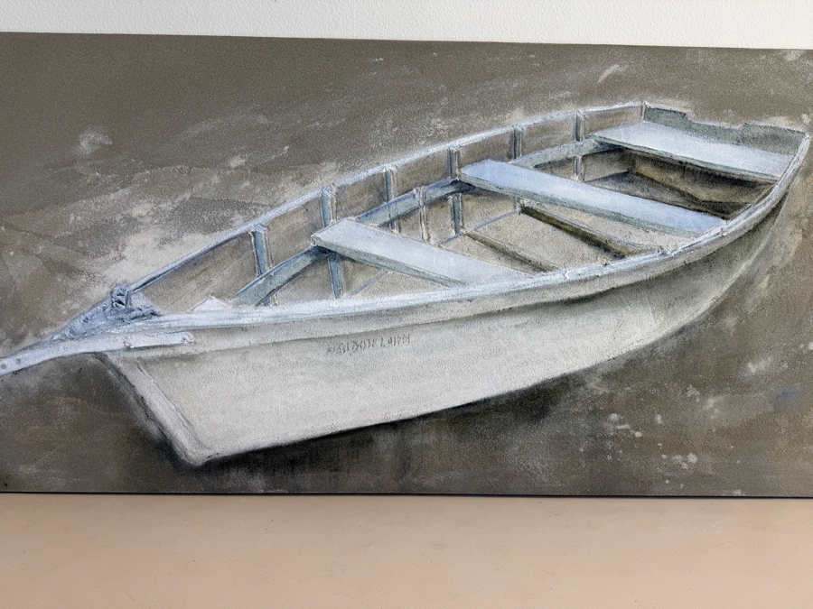Gerrit Greve (1948-2024, Cardiff by the Sea, CA) Original Acrylic Sand Painting On Canvas Titled 'Elegy #15' 1994 Signed Verso 60 X 30 Estimate $1,800 - $2,100 [Photo 3]