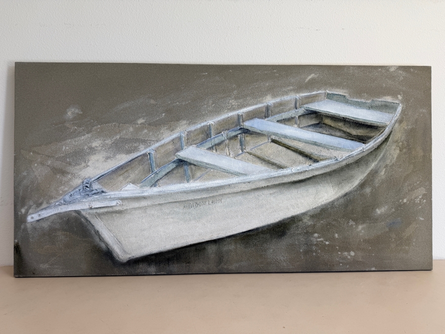 Gerrit Greve (1948-2024, Cardiff by the Sea, CA) Original Acrylic Sand Painting On Canvas Titled 'Elegy #15' 1994 Signed Verso 60 X 30 Estimate $1,800 - $2,100 [Photo 2]