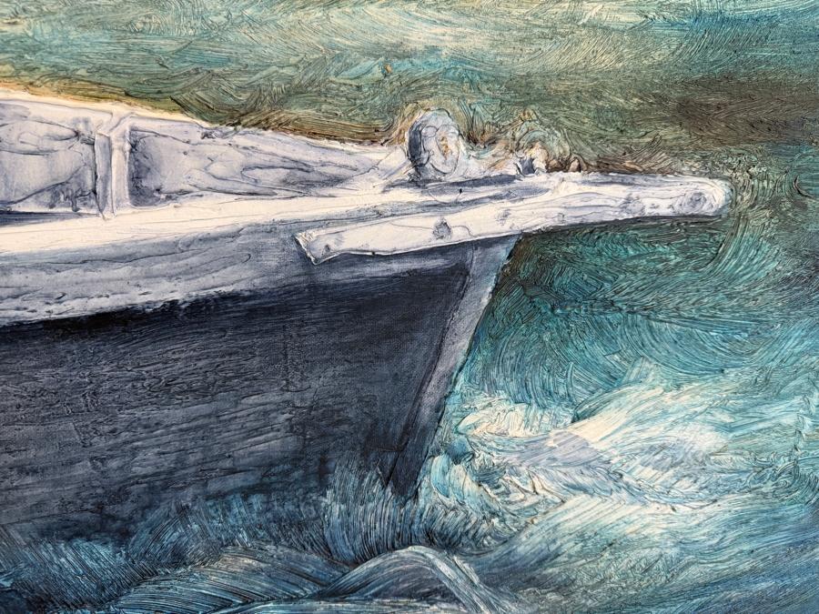 Gerrit Greve (1948-2024, Cardiff by the Sea, CA) Original Acrylic Painting On Canvas Titled 'Elegy #6' 1993 Signed Verso 60 X 30 Estimate $1,800 - $2,100 [Photo 5]