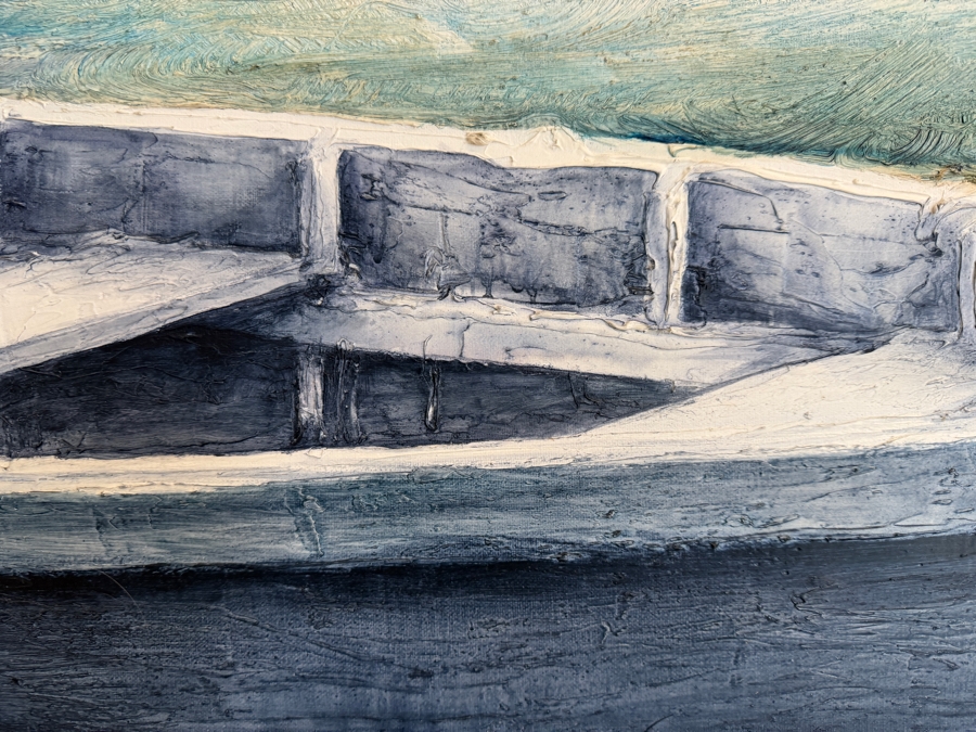 Gerrit Greve (1948-2024, Cardiff by the Sea, CA) Original Acrylic Painting On Canvas Titled 'Elegy #6' 1993 Signed Verso 60 X 30 Estimate $1,800 - $2,100 [Photo 6]