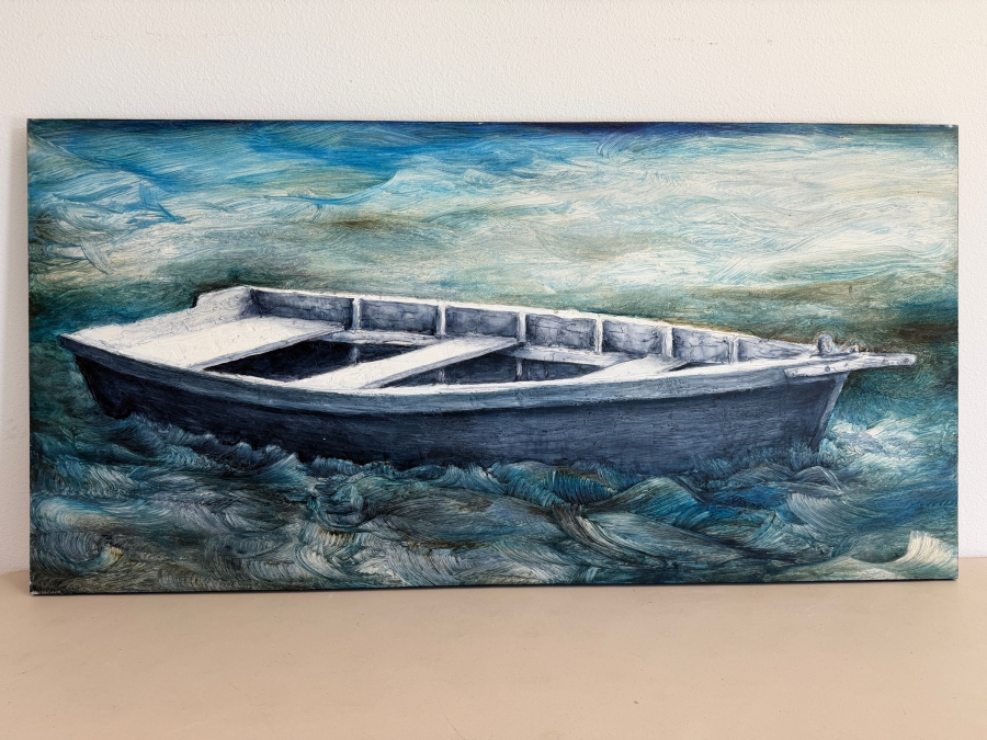 Gerrit Greve (1948-2024, Cardiff by the Sea, CA) Original Acrylic Painting On Canvas Titled 'Elegy #6' 1993 Signed Verso 60 X 30 Estimate $1,800 - $2,100 [Photo 2]