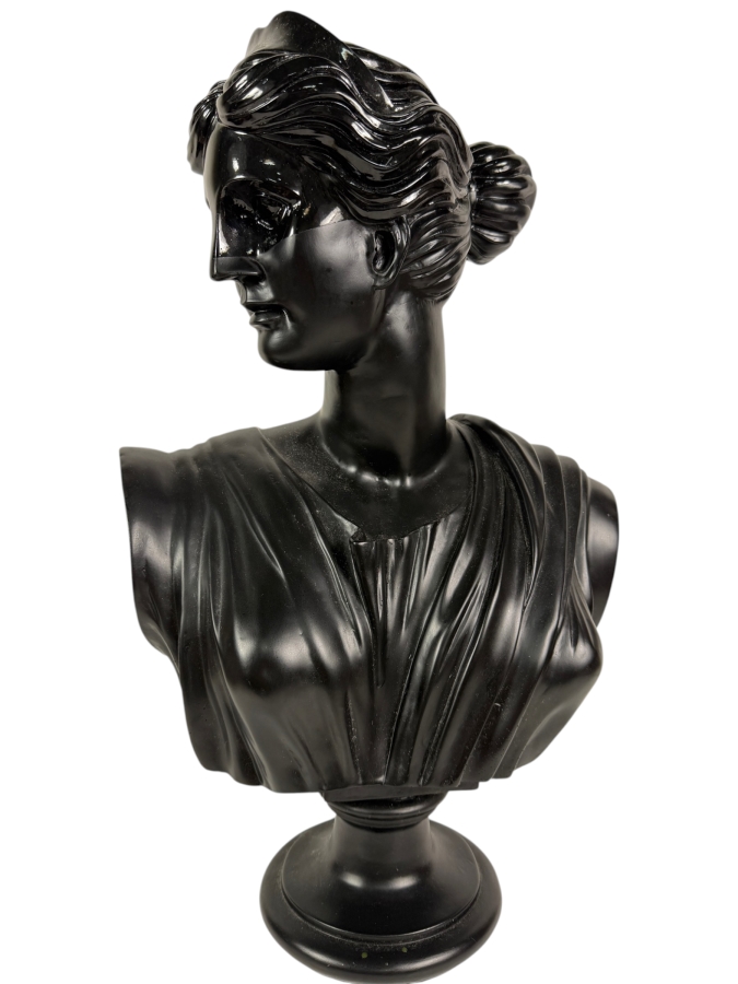 Just Added -  CB2 Judy Black Bust Resin Sculpture 12.5W X 19.5H