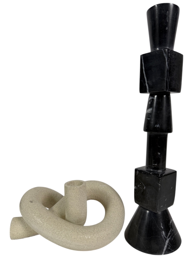 Just Added -  Pair of CB2 Candle Holders 4'H - 12'H
