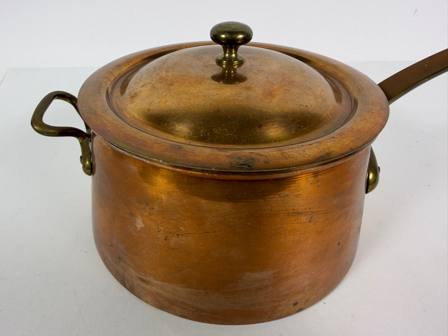 Just Added - Vintage Copper Pot with Lid 14'L [Photo 4]