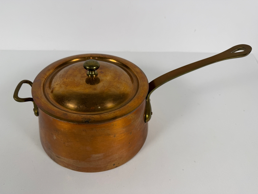 Just Added - Vintage Copper Pot with Lid 14'L [Photo 3]