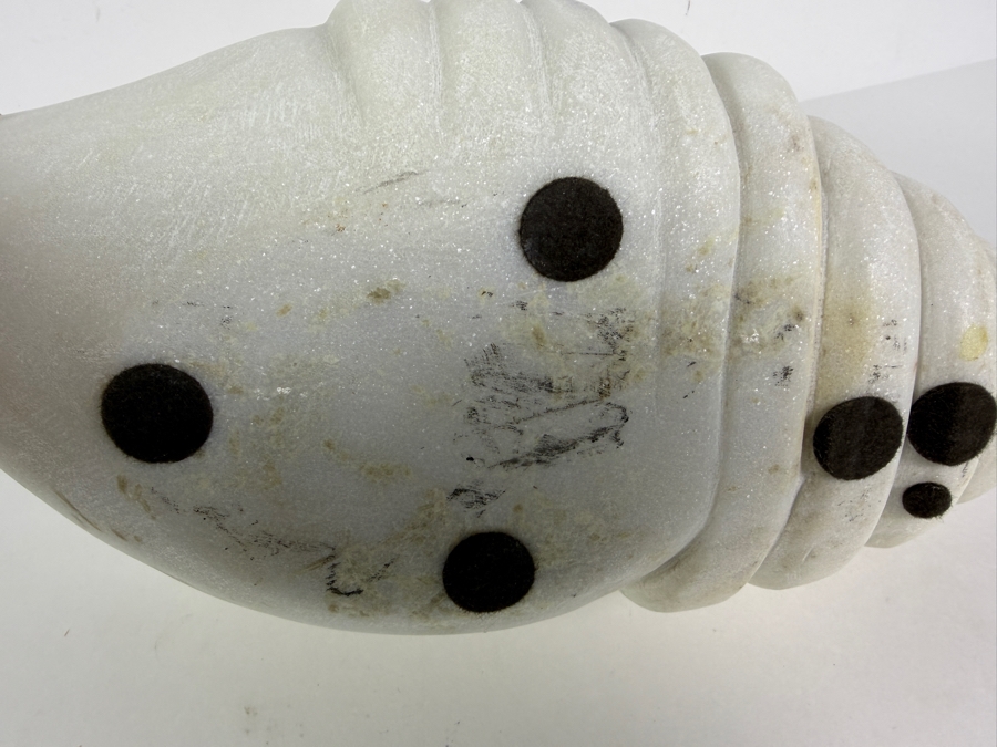 Just Added - Carved White Marble Shell Bowl 13.5'L X 4'H [Photo 6]