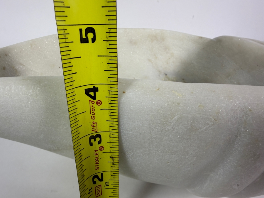 Just Added - Carved White Marble Shell Bowl 13.5'L X 4'H [Photo 7]