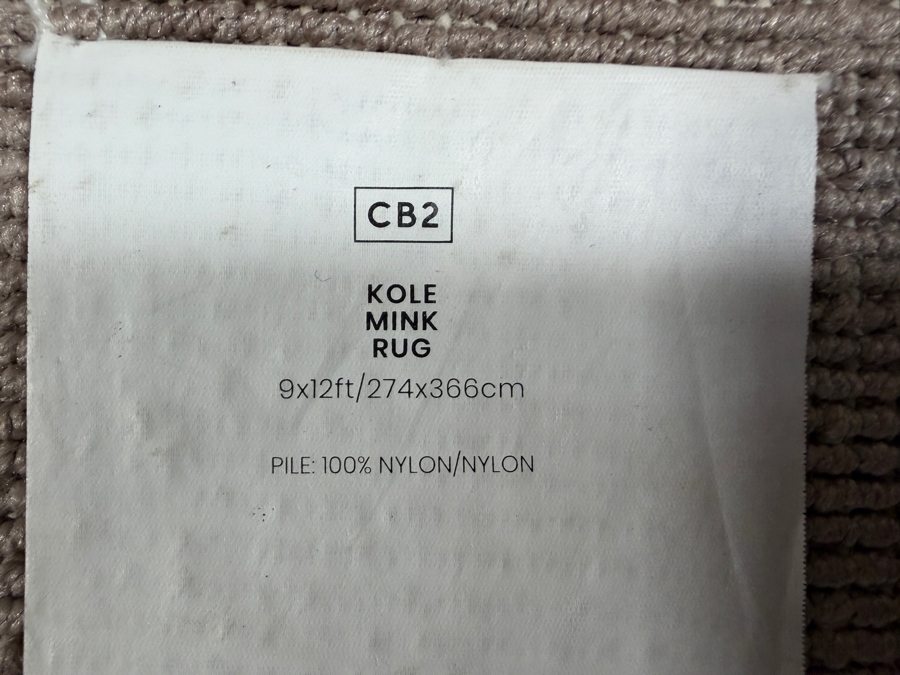 Just Added - CB2 Kole Mink Brown Solid Performance Nylon Area Rug 9'x12' Retail $2,000 [Photo 4]